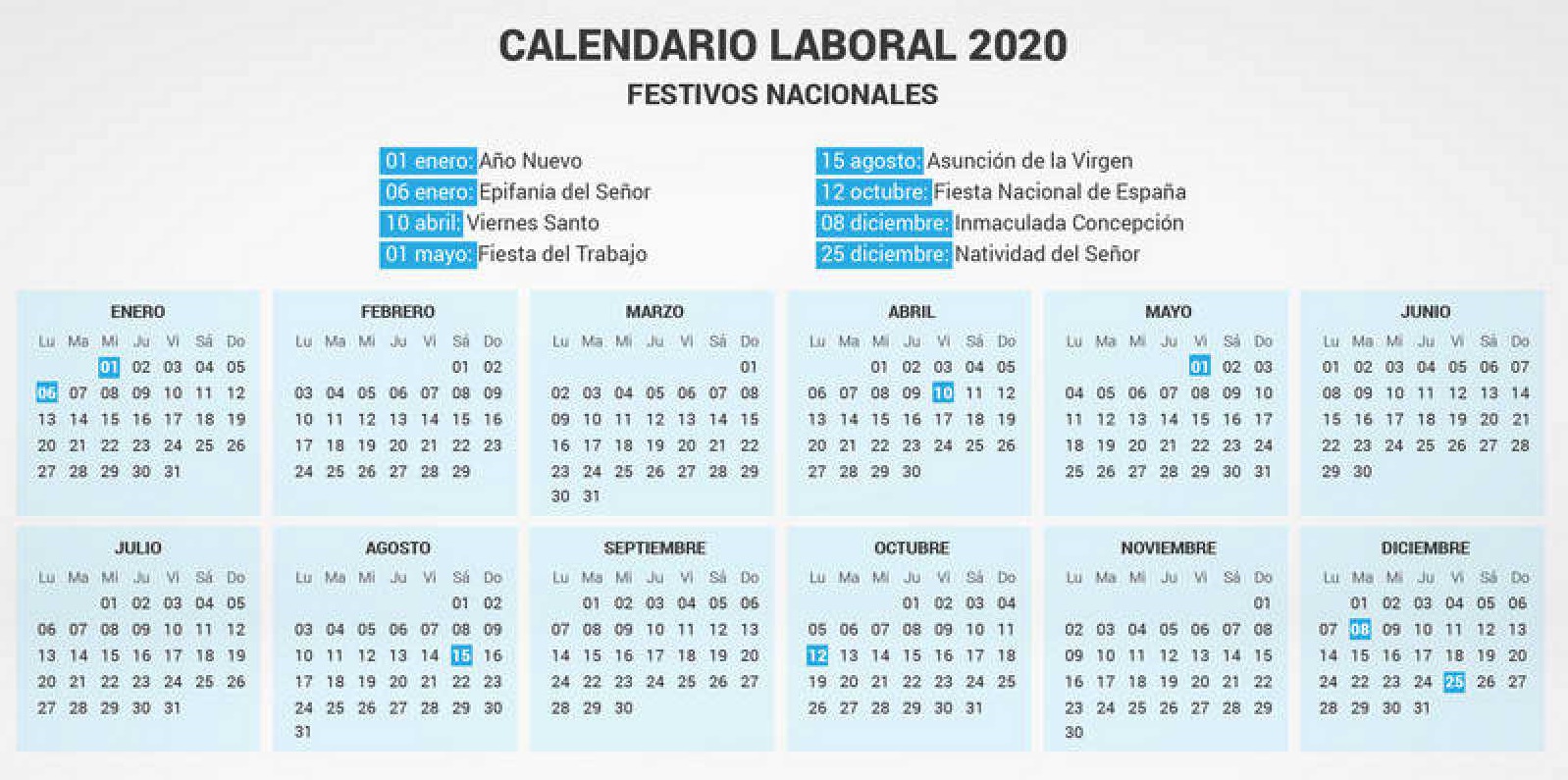 Calendario Laboral 2020 Todos Los Festivos Y Puentes Tadisa Vrogue